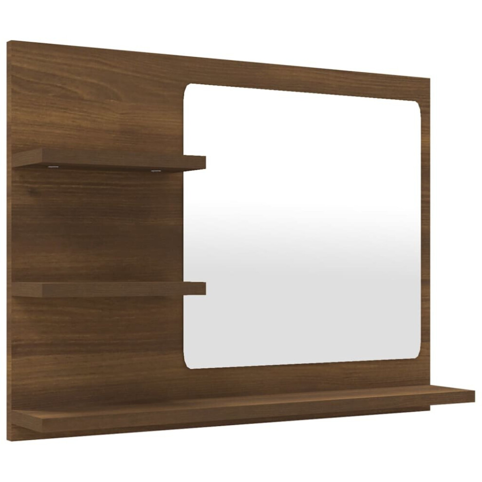 (brown oak) vidaXL Bathroom Mirror Chipboard Cosmetic Mirror Washroom Glass Multi Colours