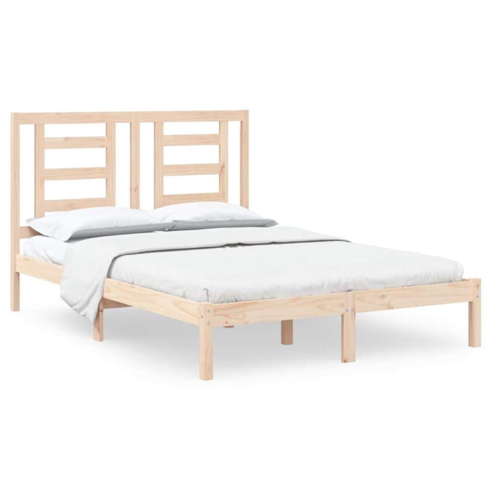 Vidaxl (Brown, 140 X 200 Cm) Bed Frame Bed Base Bedstead Bedroom Mattress Foundation Solid Wood Pine