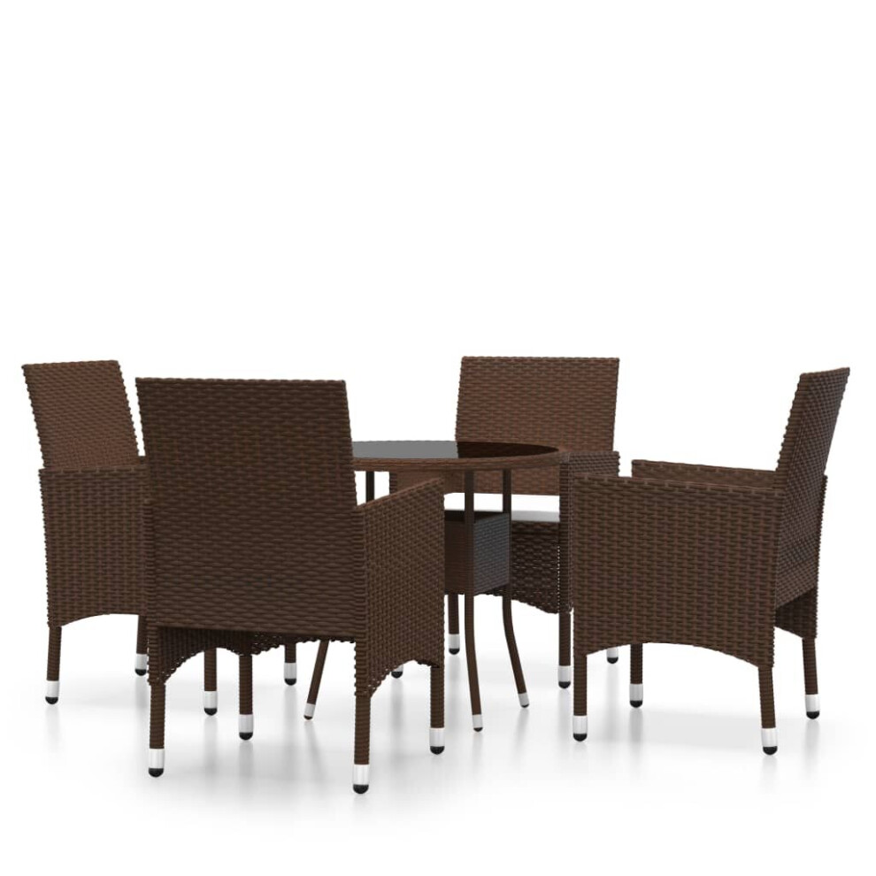 Vidaxl (Brown, Ø 80 Cm Table/5) Garden Bistro Set Furniture Multi Colours 3/5 Piece Ø 60/80 Cm Table