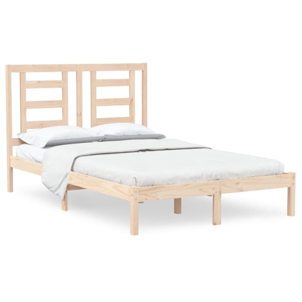 Vidaxl (Brown, 120 X 190 Cm) Bed Frame Bed Base Bedstead Bedroom Mattress Foundation Solid Wood Pine