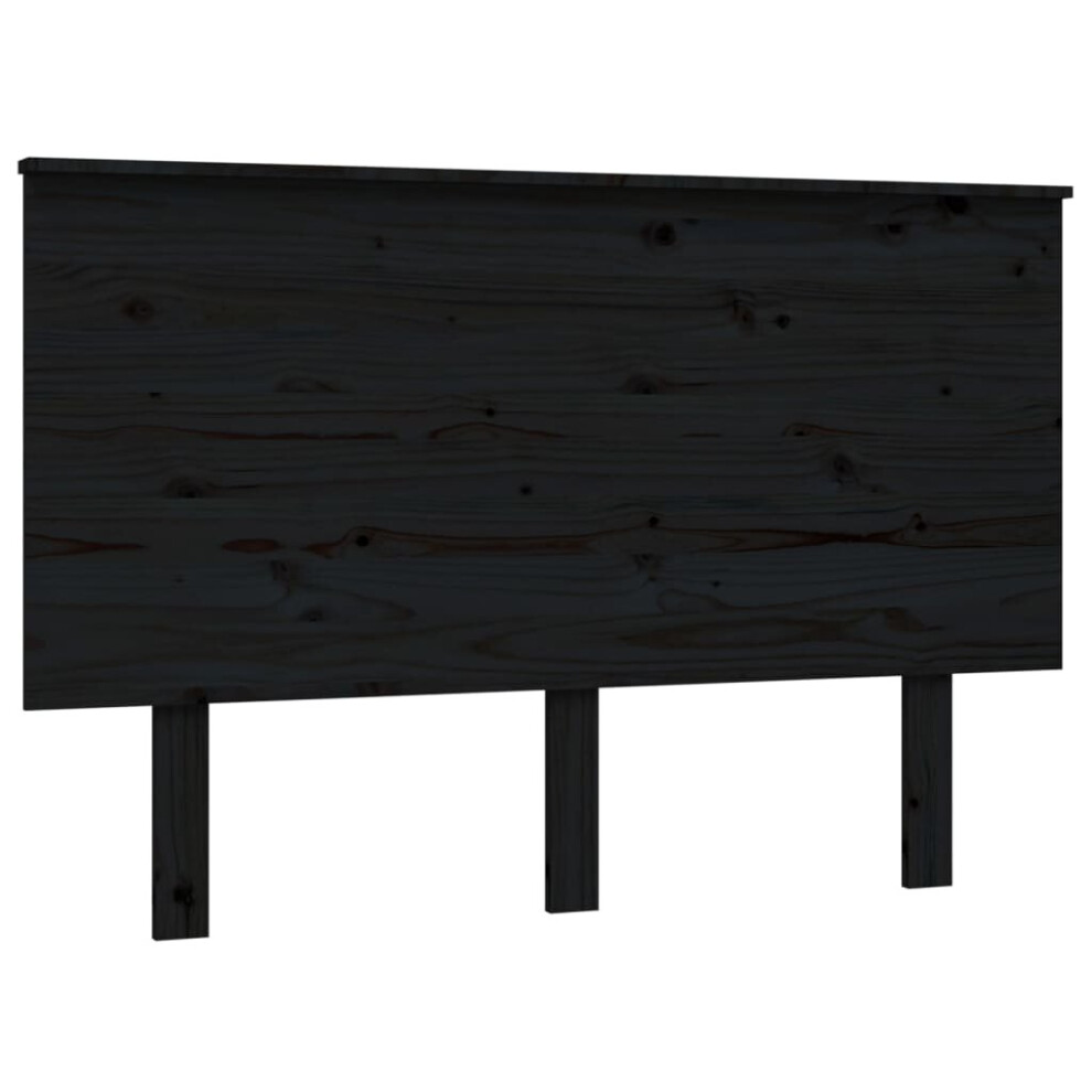 Vidaxl (Black, 124 X 6 X 82.5 Cm) Bed Headboard Home Bedroom Decorative Bed Header Panel Solid Wood Pine