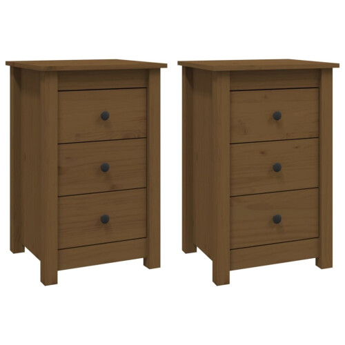 VidaXL (honey brown, 2) vidaXL 1/2x Solid Wood Pine Bedside Cabinet Side Table Cabinet Multi Colours
