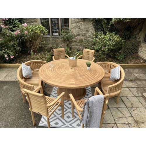 Teak Garden furniture round table combo