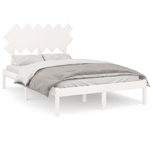VidaXL (white, 135 x 190 cm) vidaXL Solid Wood Bed Frame Home Wooden Bed Base Bedstead Multi Colours/Sizes