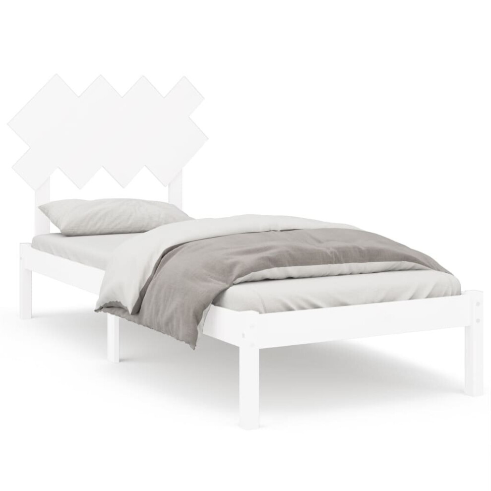 (white, 90 x 190 cm) vidaXL Solid Wood Bed Frame Home Wooden Bed Base Bedstead Multi Colours/Sizes