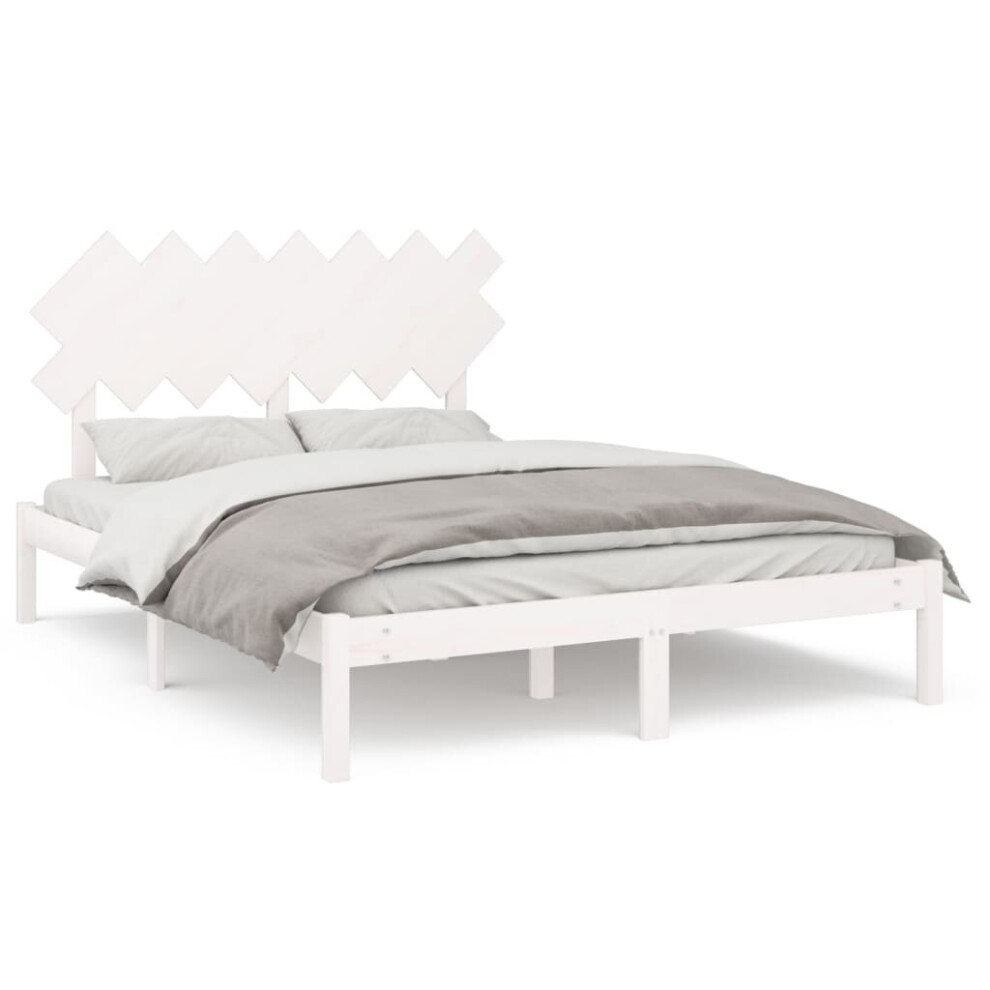 (white, 140 x 190 cm) vidaXL Solid Wood Bed Frame Home Wooden Bed Base Bedstead Multi Colours/Sizes