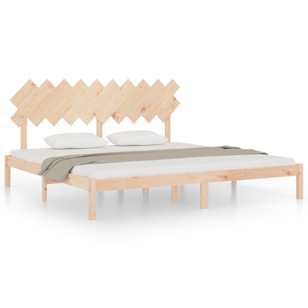 Vidaxl (Brown, 200 X 200 Cm) Solid Wood Bed Frame Home Wooden Bed Base Bedstead Multi Colours/Sizes