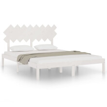 (white, 160 x 200 cm) vidaXL Solid Wood Bed Frame Home Wooden Bed Base Bedstead Multi Colours/Sizes