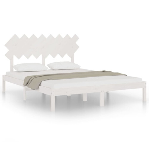 VidaXL (white, 160 x 200 cm) vidaXL Solid Wood Bed Frame Home Wooden Bed Base Bedstead Multi Colours/Sizes
