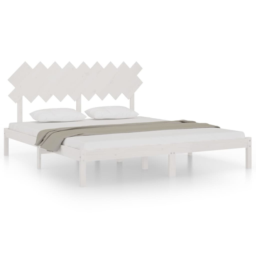 (white, 180 x 200 cm) vidaXL Solid Wood Bed Frame Home Wooden Bed Base Bedstead Multi Colours/Sizes