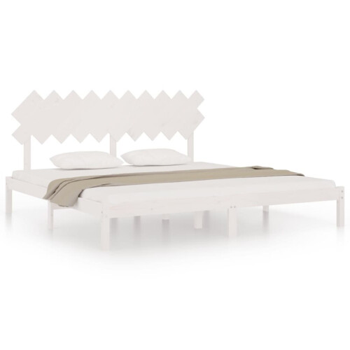 VidaXL (white, 200 x 200 cm) vidaXL Solid Wood Bed Frame Home Wooden Bed Base Bedstead Multi Colours/Sizes