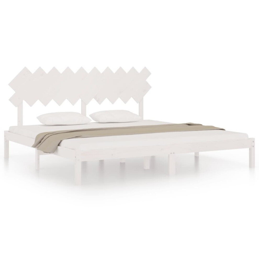 Vidaxl (White, 200 X 200 Cm) Solid Wood Bed Frame Home Wooden Bed Base Bedstead Multi Colours/Sizes