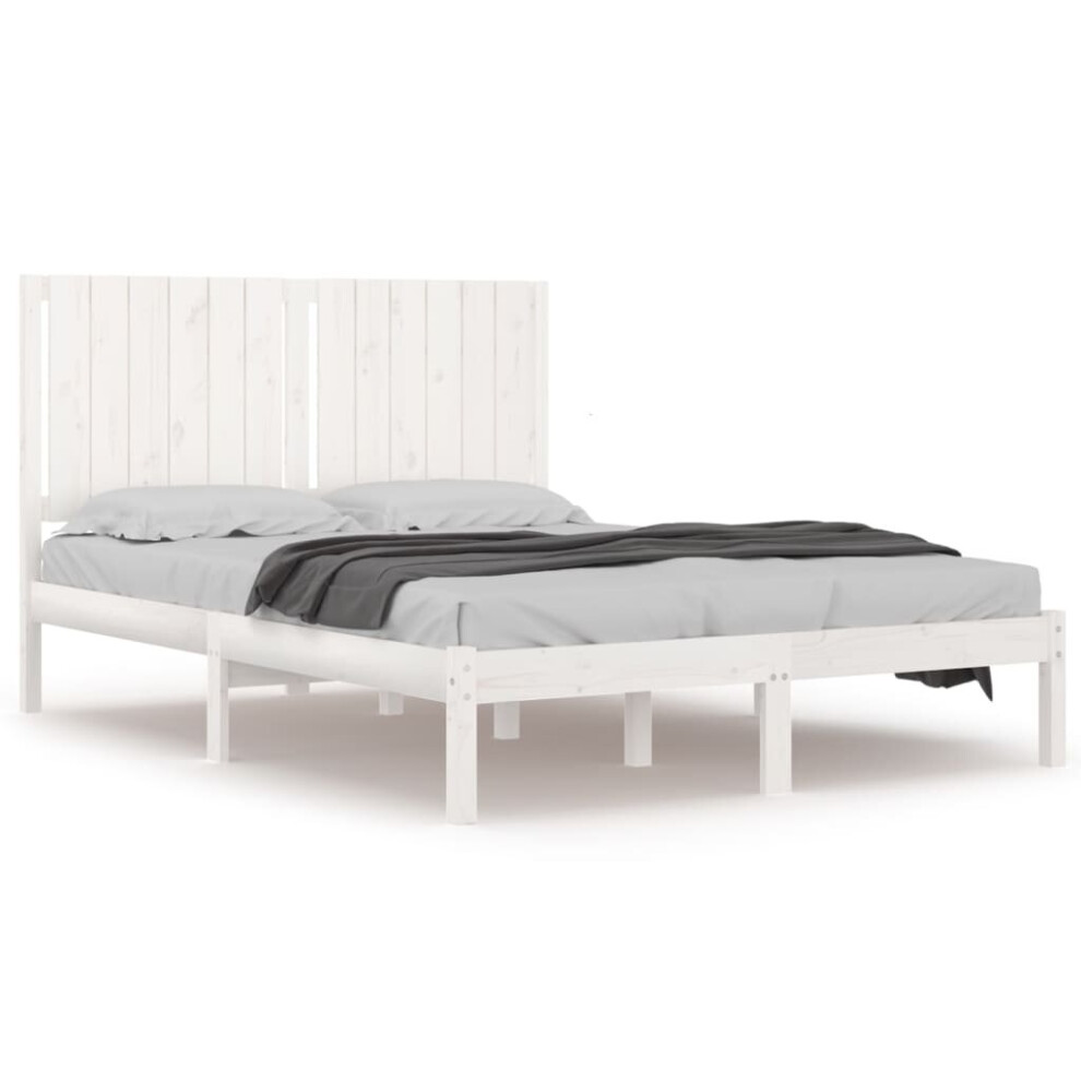 (white, 140 x 190 cm) vidaXL Solid Wood Pine Bed Frame Wooden Bedstead Bed Base Multi Colours/Sizes