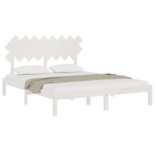 VidaXL (white, 160 x 200 cm) vidaXL Solid Wood Bed Frame Home Wooden Bed Base Bedstead Multi Colours/Sizes 2