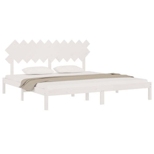 VidaXL (white, 200 x 200 cm) vidaXL Solid Wood Bed Frame Home Wooden Bed Base Bedstead Multi Colours/Sizes 2