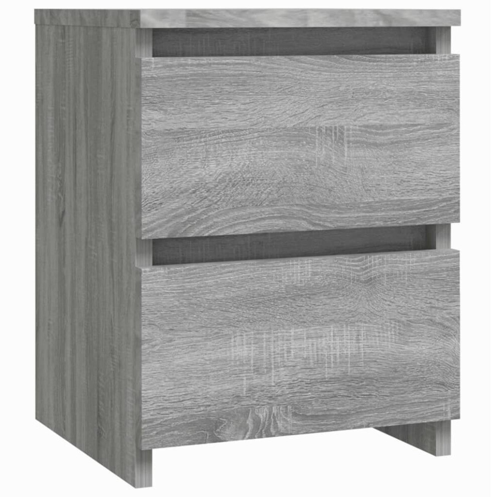 (grey sonoma, 1) vidaXL 1/2x Bedside Cabinet Engineered Wood Nightstand End Table Multi Colour