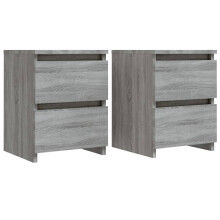 (grey sonoma, 2) vidaXL Bedside Cabinet Nightstand End Table Bed Side Table Engineered Wood