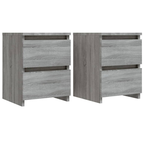 VidaXL (grey sonoma, 2) vidaXL Bedside Cabinet Nightstand End Table Bed Side Table Engineered Wood