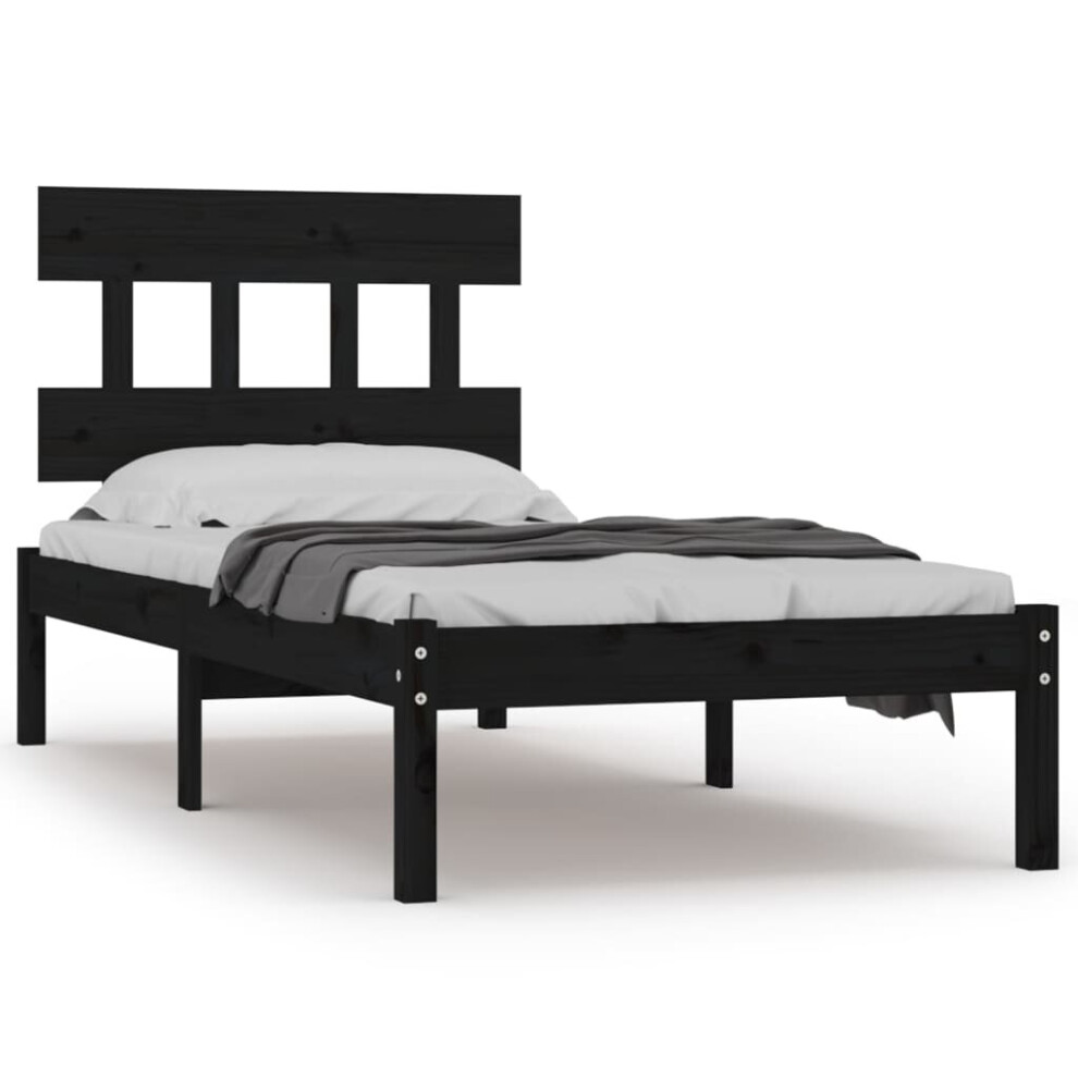 (black, 100 x 200 cm) vidaXL Solid Wood Bed Frame Home Indoor Bedroom Bedstead Multi Colours/Sizes