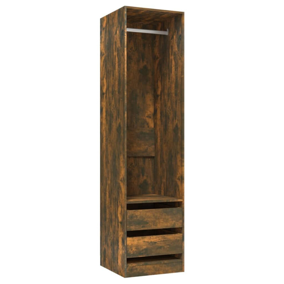 Vidaxl (Smoked Oak) Wardrobe Clothing Storage Hanger Clothes Cabinet Closet Engineered Wood