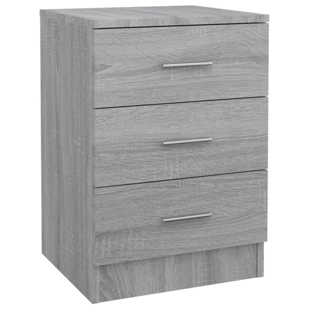 (grey sonoma, 1) vidaXL 1/2x Bedside Cabinet Chipboard Bedroom Nightstand Stand Multi Colours