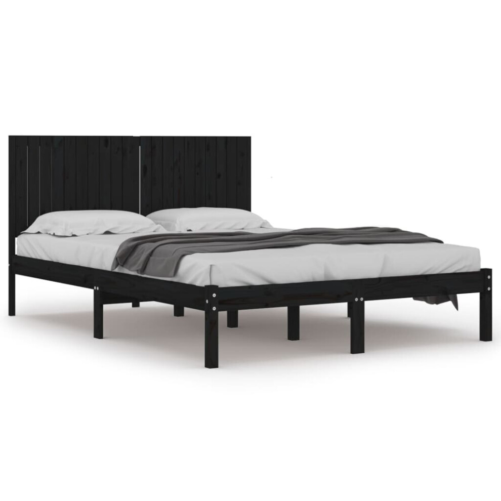 (black, 200 x 200 cm) vidaXL Solid Wood Pine Bed Frame Wooden Bedstead Bed Base Multi Colours/Sizes