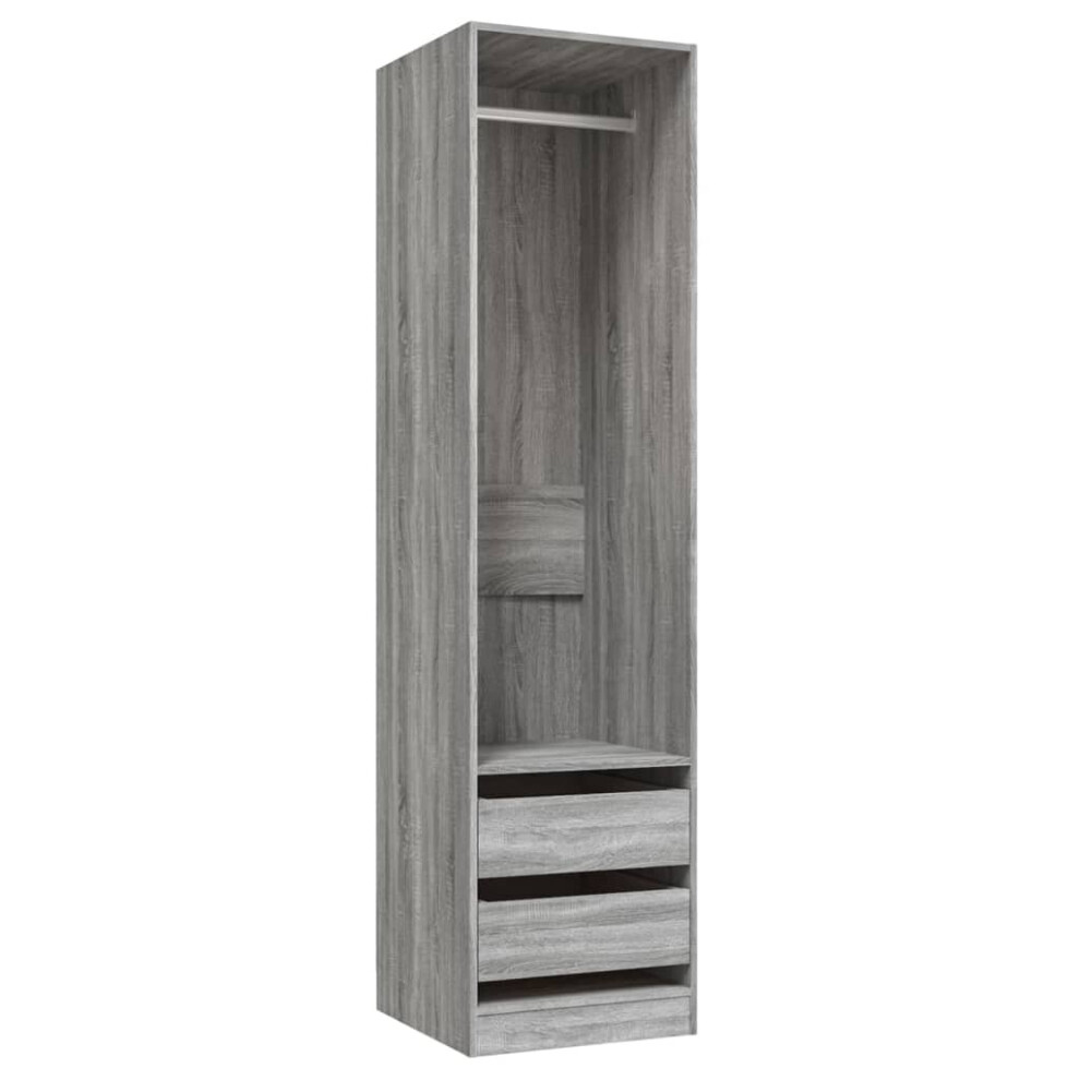 (grey sonoma) vidaXL Wardrobe with Drawers Chipboard 50cm Clothing Cabinets Multi Colours