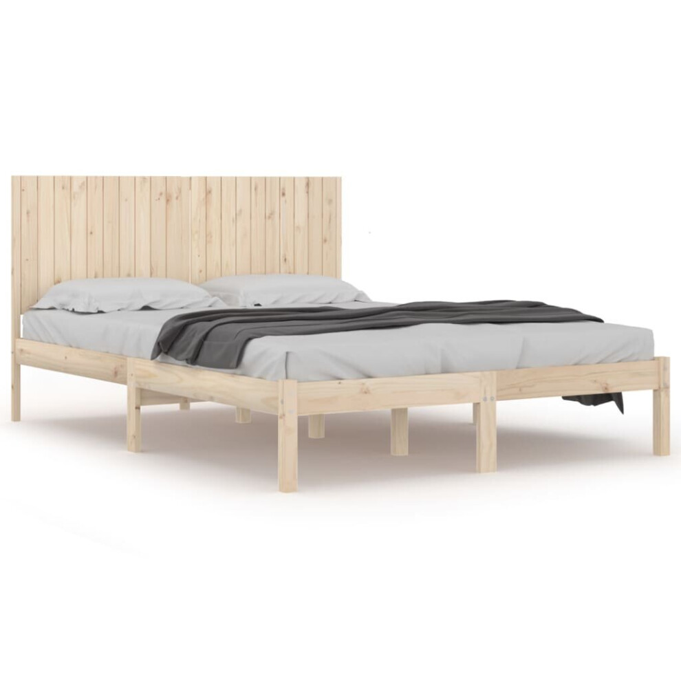Vidaxl (Brown, 200 X 200 Cm) Bed Frame Bed Base Bedstead Bedroom Mattress Foundation Solid Wood Pine