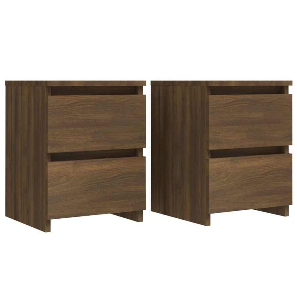 (brown oak, 2) vidaXL 1/2x Bedside Cabinet Engineered Wood Nightstand End Table Multi Colour