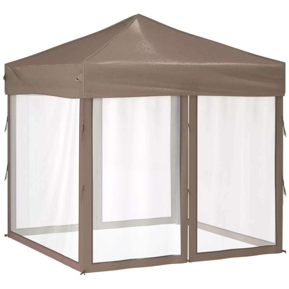 (taupe, 199 x 199 x 254 cm) vidaXL Folding Party Tent with Sidewalls Pavilion Marquee Multi Colours/Sizes