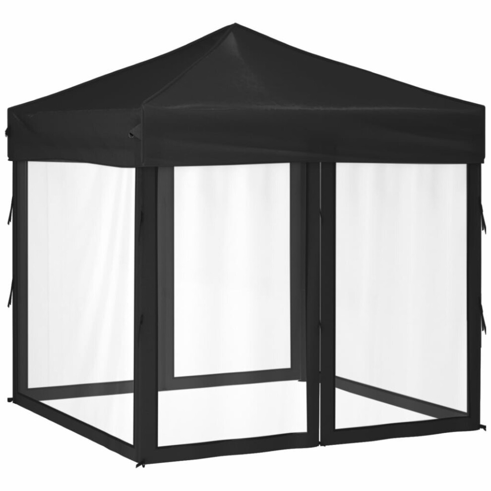 Vidaxl (Black, 199 X 199 X 254 Cm) Folding Party Tent With Sidewalls Pavilion Marquee Multi Colours/Sizes
