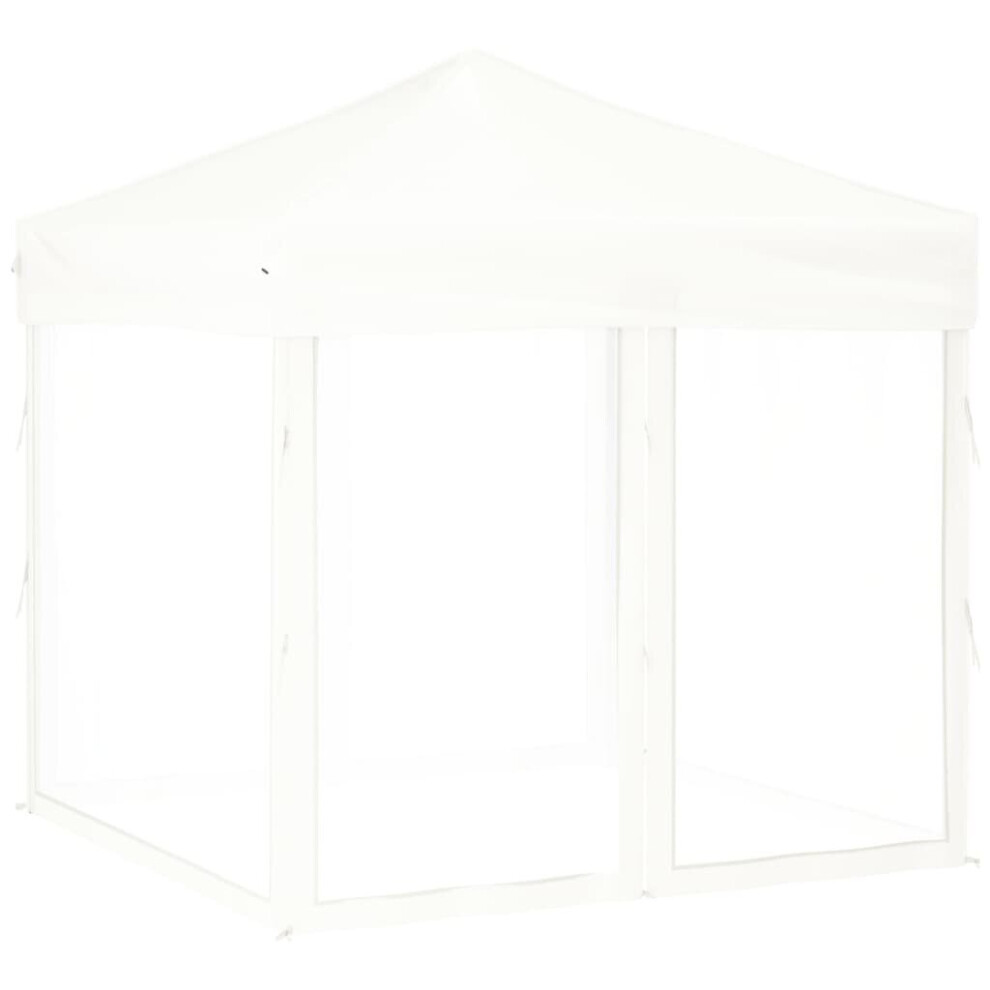 Vidaxl (White, 199 X 199 X 254 Cm) Folding Party Tent With Sidewalls Pavilion Marquee Multi Colours/Sizes