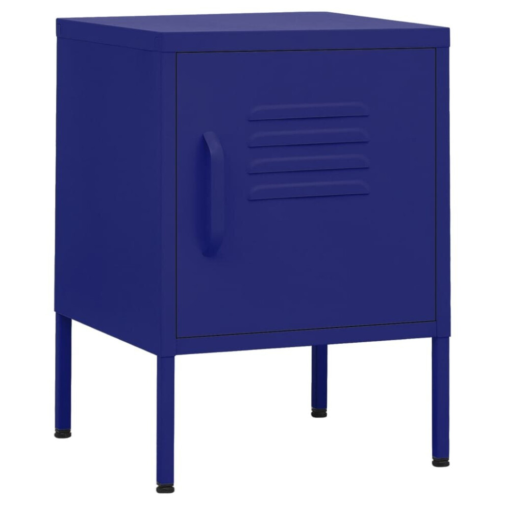 (navy blue, 1) vidaXL 1/2x Nightstand Steel Bedside Bed Side Storage Cabinet Multi Colours