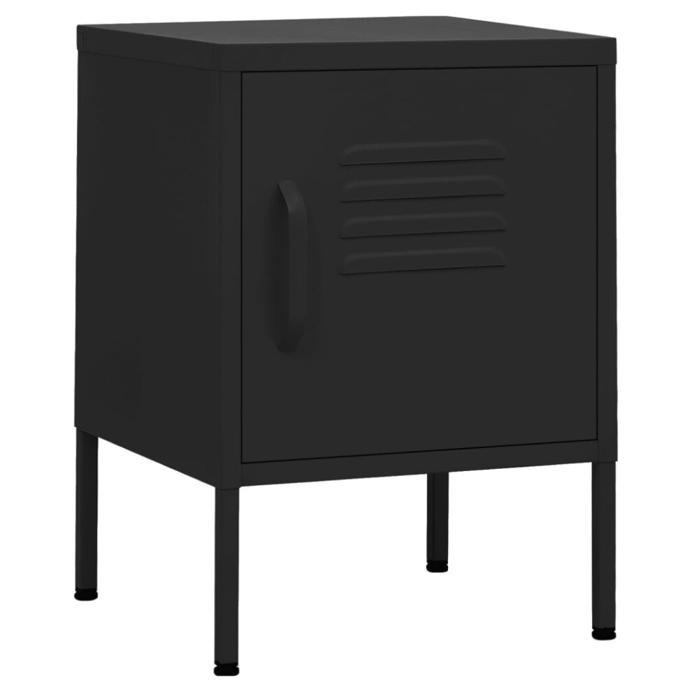 Vidaxl (Black, 1) 1/2X Nightstand Steel Bedside Bed Side Storage Cabinet Multi Colours