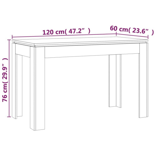 VidaXL (smoked oak) vidaXL Dining Table Kitchen Table Dining Room Dinner Table Engineered Wood 1