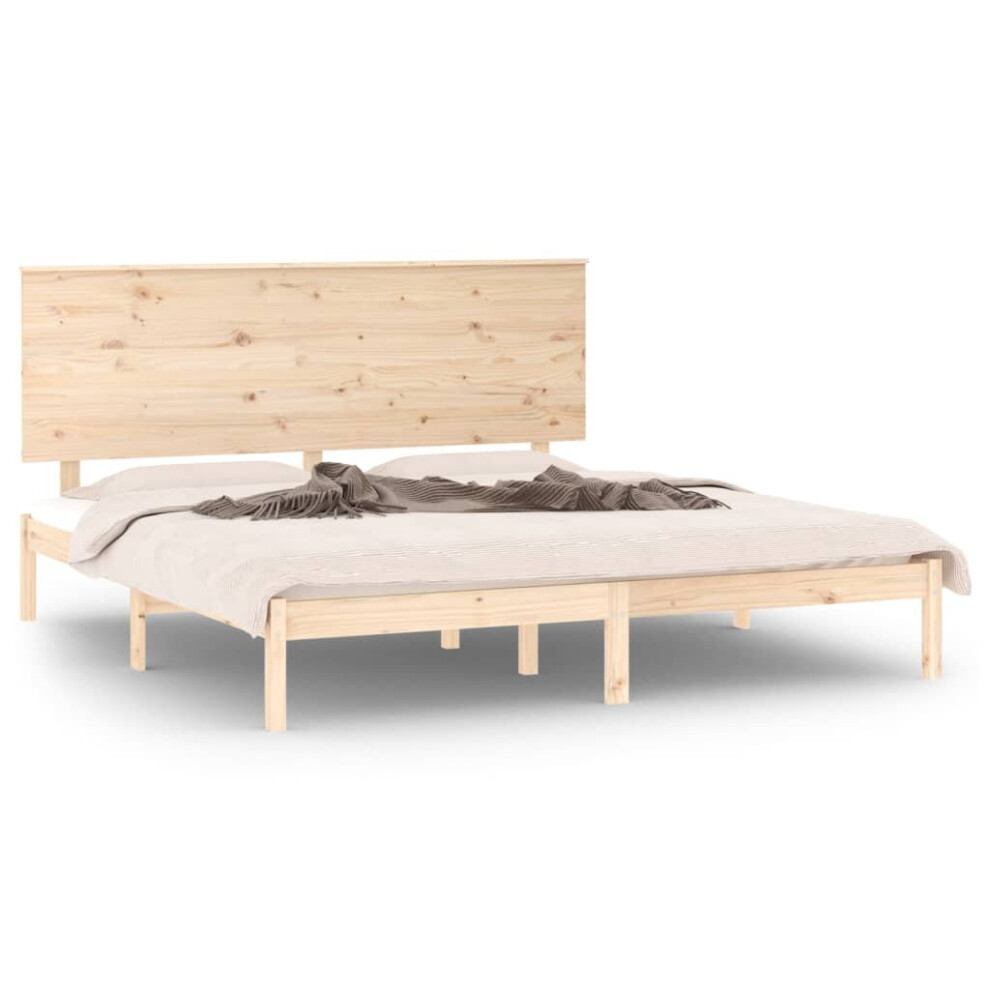 Vidaxl (, 200 X 200 Cm) Solid Wood Pine Bed Frame Wooden Bedstead Bed Base Multi Colours/Sizes Brown