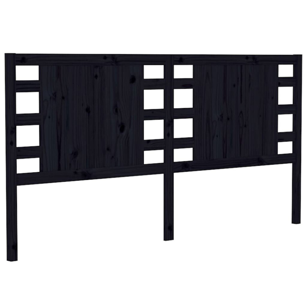 Vidaxl (Black, 126 X 4 X 100 Cm) Headboard Bedroom Bed Headboard Decorative Bed Header Solid Wood Pine