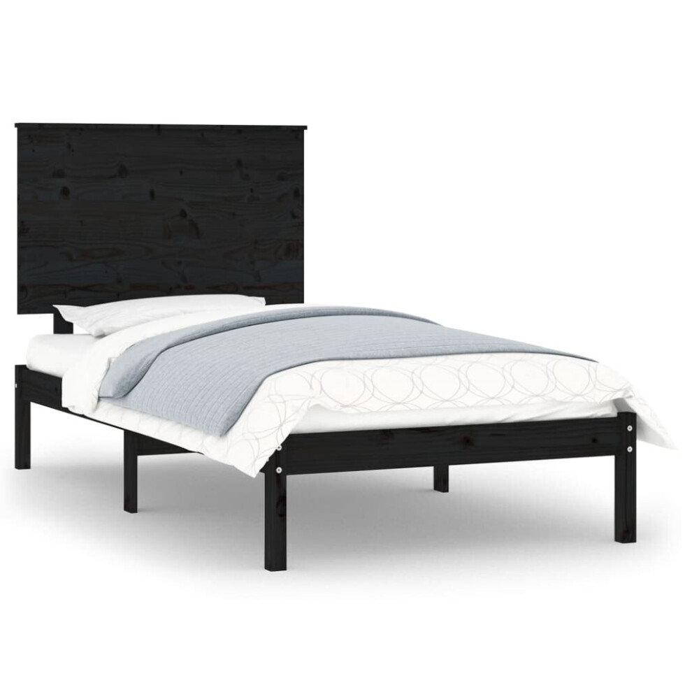 (black, 75 x 190 cm) vidaXL Solid Wood Pine Bed Frame Wooden Bedstead Bed Base Multi Colours/Sizes