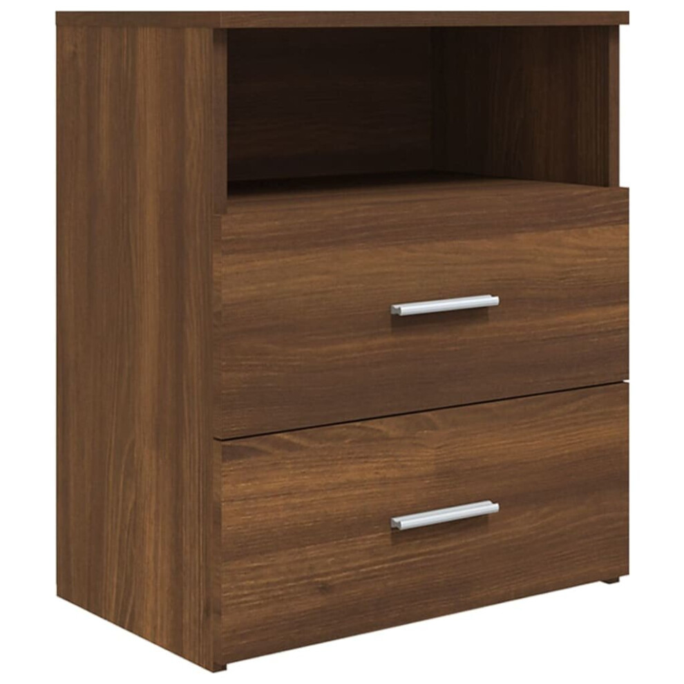 (brown oak, 1) vidaXL 1/2x Bed Cabinet Bedside Storage Cabinet Nightstand Set Multi Colours