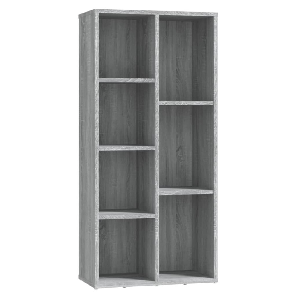 (grey sonoma) vidaXL Book Cabinet Highboard Book Rack Display Storage Shelf Engineered wood