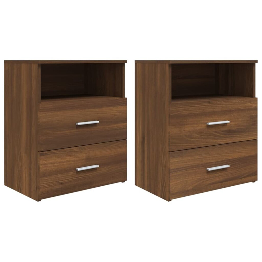 (brown oak, 2) vidaXL 1/2x Bed Cabinet Bedside Storage Cabinet Nightstand Set Multi Colours