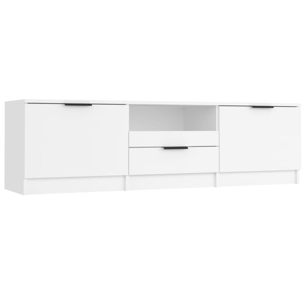 Vidaxl (White) Tv Cabinet Engineered Wood Living Room Indoor Media Unit Multi Colours White