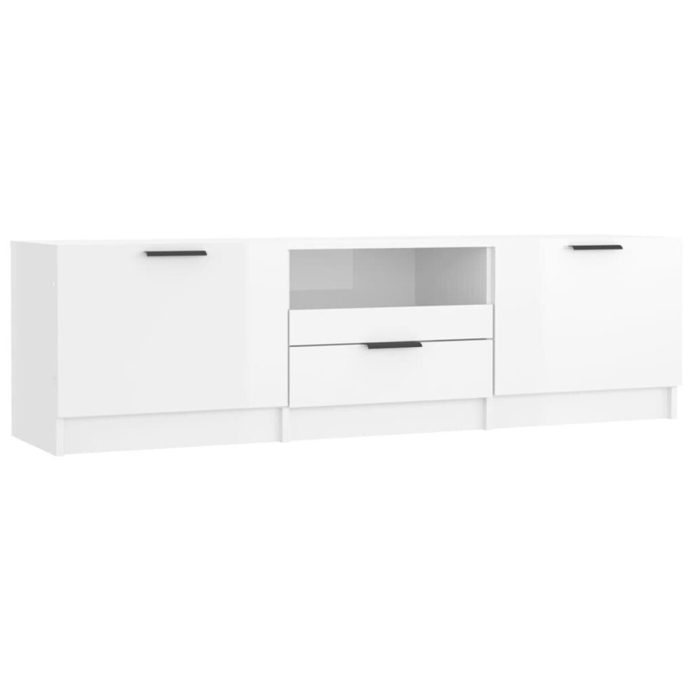 (high gloss white) vidaXL TV Cabinet Engineered Wood Living Room Indoor Media Unit Multi Colours