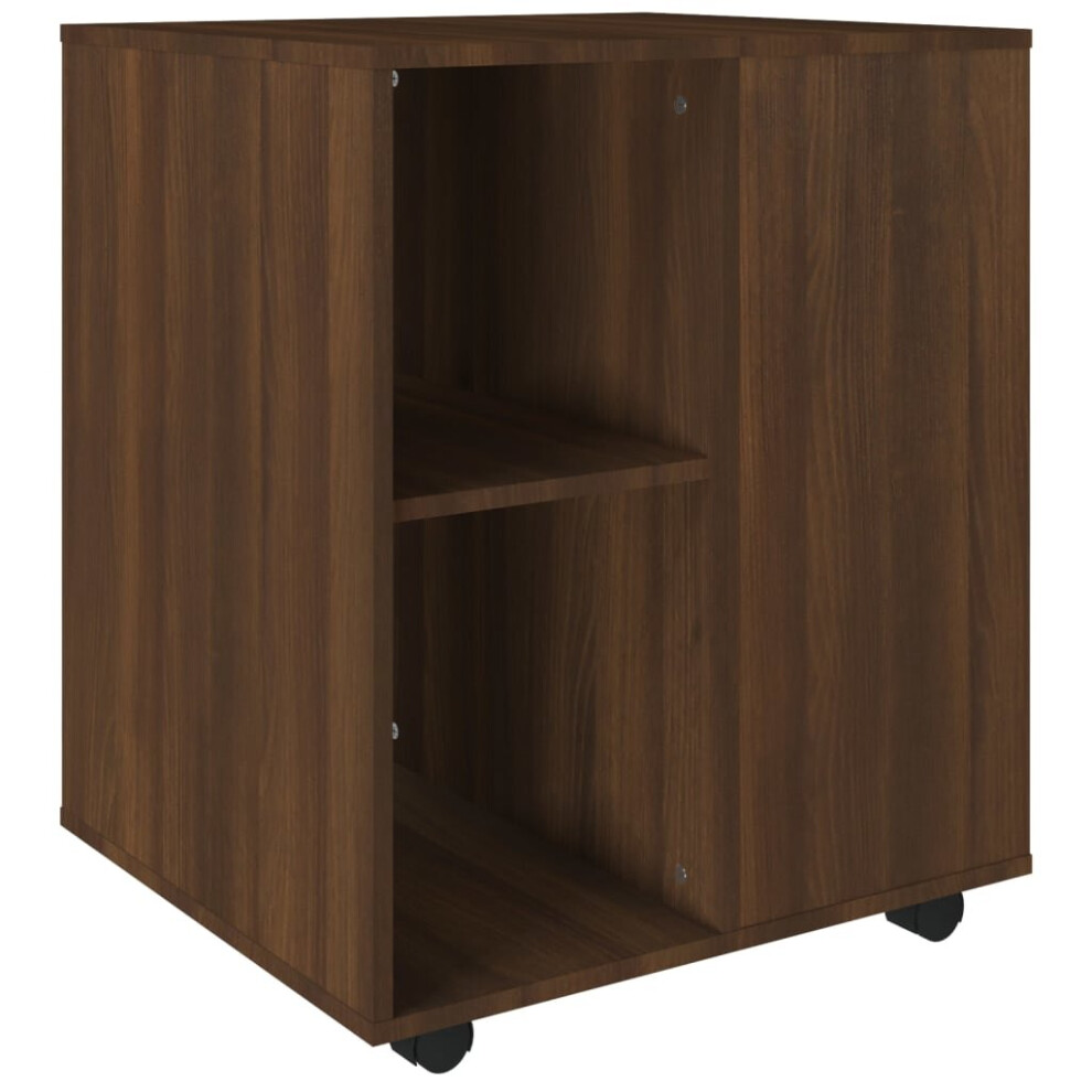 Vidaxl ( Oak) Rolling Cabinet Drawer Cabinet Filing Storage Cabinet Engineered Wood Brown