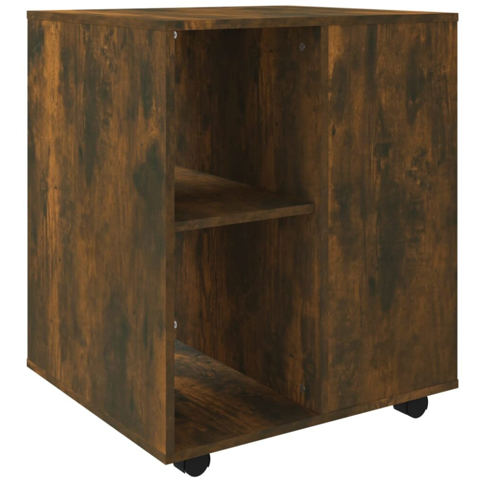 Vidaxl (Smoked Oak) Rolling Cabinet Drawer Cabinet Filing Storage Cabinet Engineered Wood