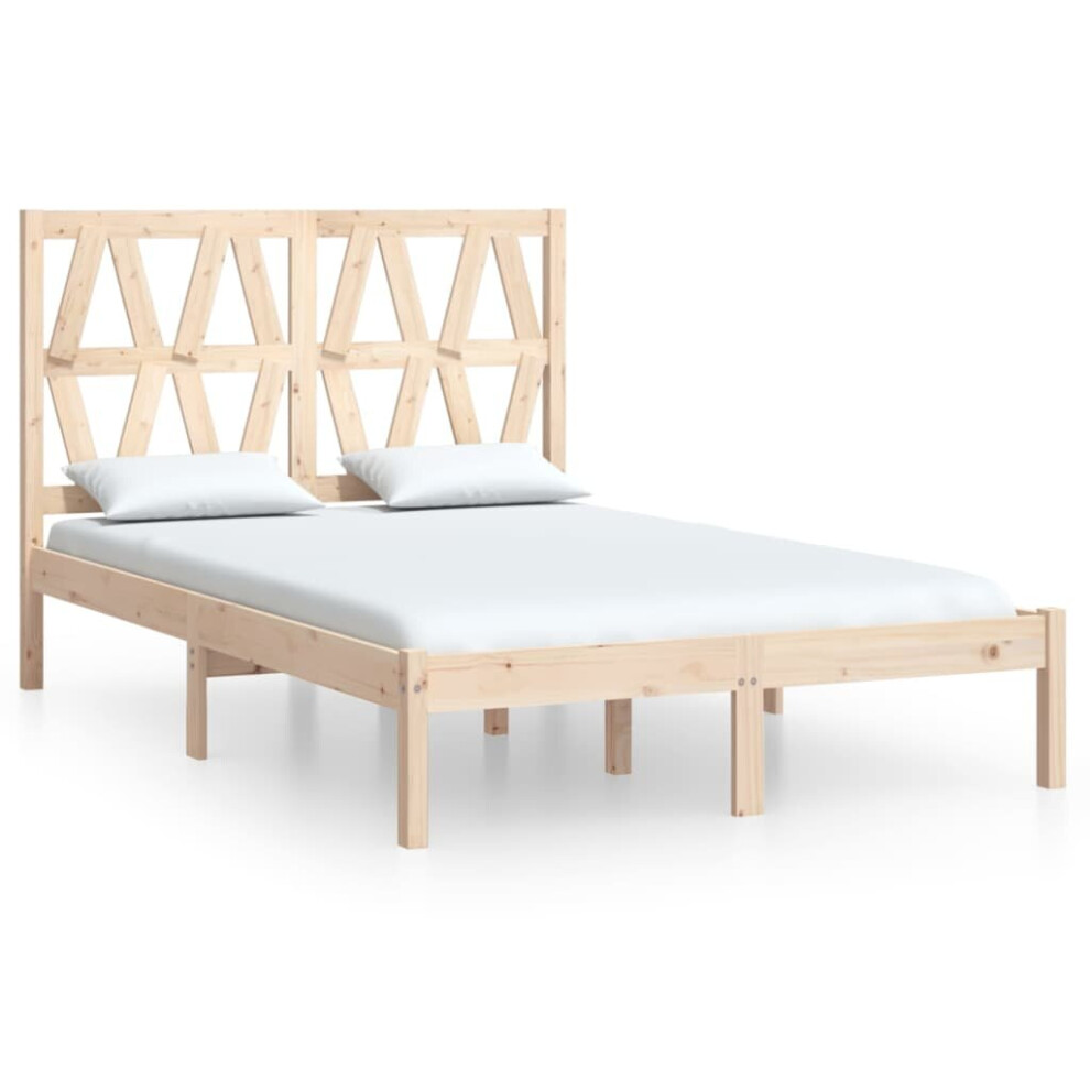 Vidaxl (Brown, 140 X 200 Cm) Bed Frame Bed Base Bedstead Bedroom Mattress Foundation Solid Wood Pine
