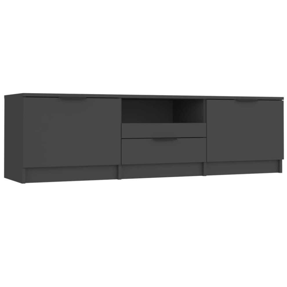 (black) vidaXL TV Cabinet Engineered Wood Living Room Indoor Media Unit Multi Colours