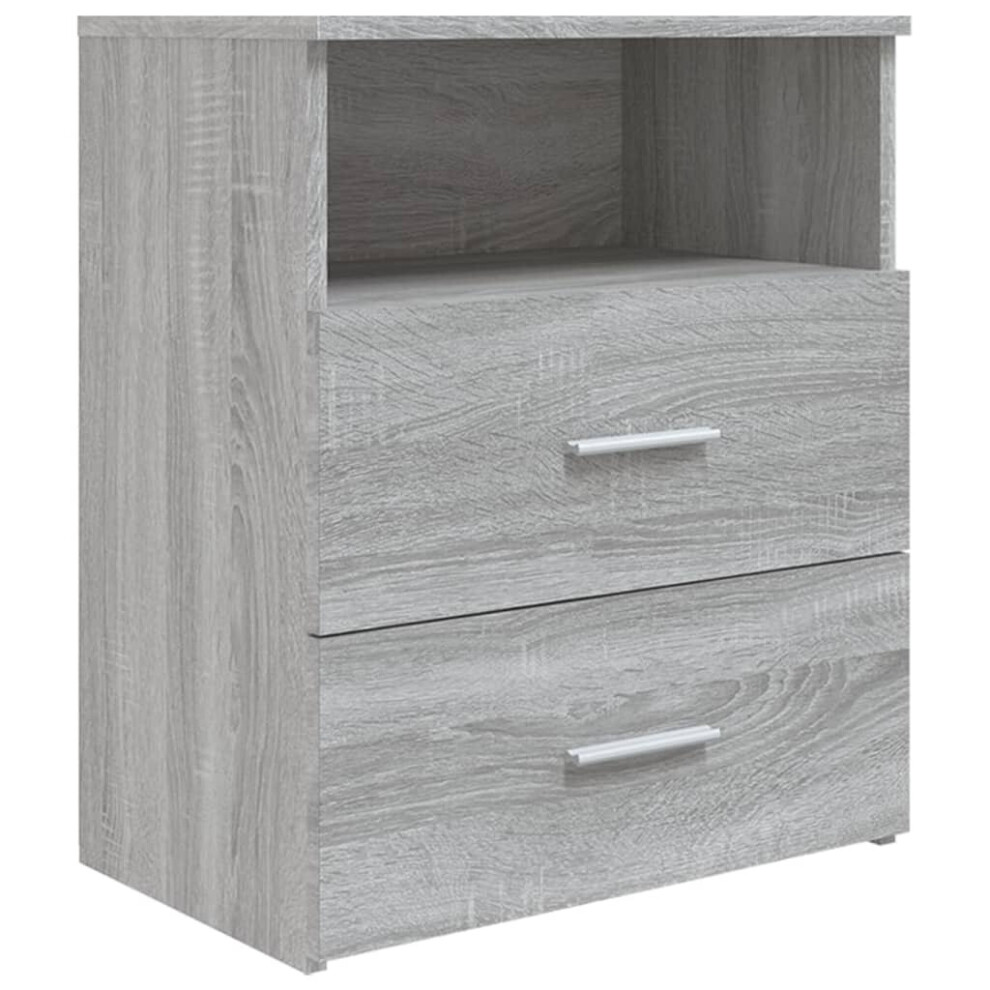 (grey sonoma, 1) vidaXL 1/2x Bed Cabinet Bedside Storage Cabinet Nightstand Set Multi Colours