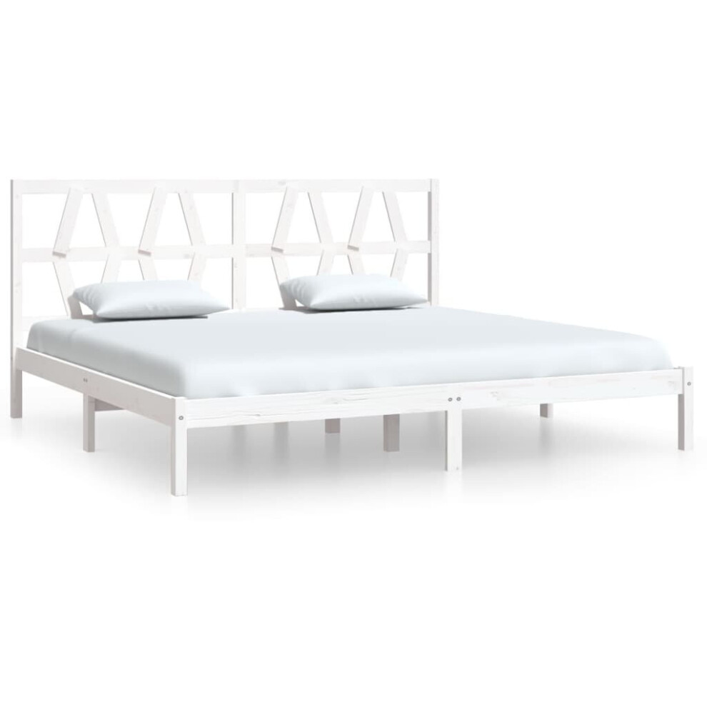 (white, 200 x 200 cm) vidaXL Solid Wood Pine Bed Frame Wooden Bedstead Bed Base Multi Colours/Sizes