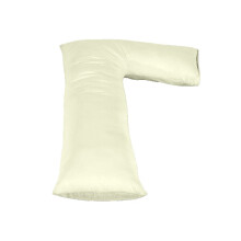 (L Pillow & Pillowcase (Cream)) Hollowfiber L Shape Pillow & Pillowcase Ortopedic Pregnancy Maternity Body Support